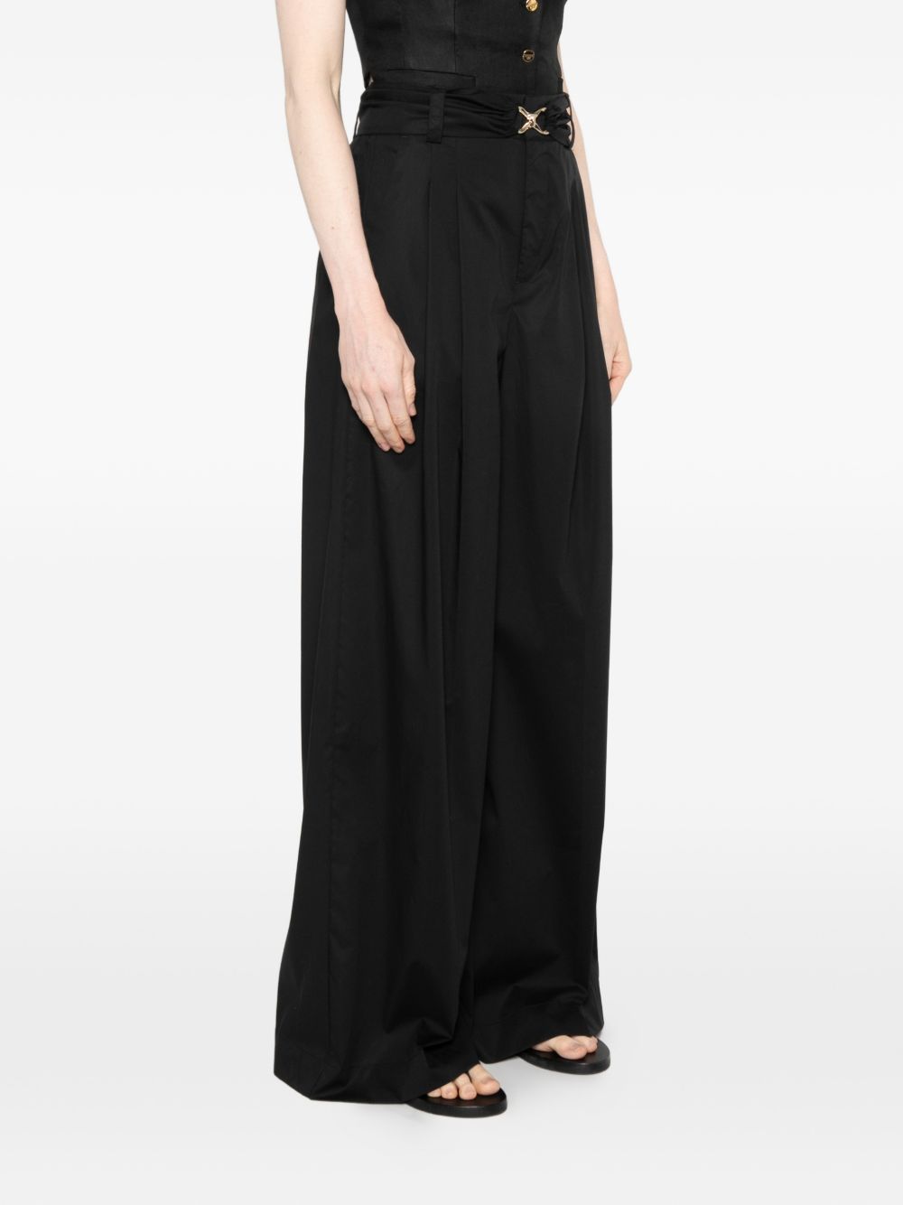 Pantaloni palazzo in cotone a gamba larga 261TT2162 00006 TWINSET 