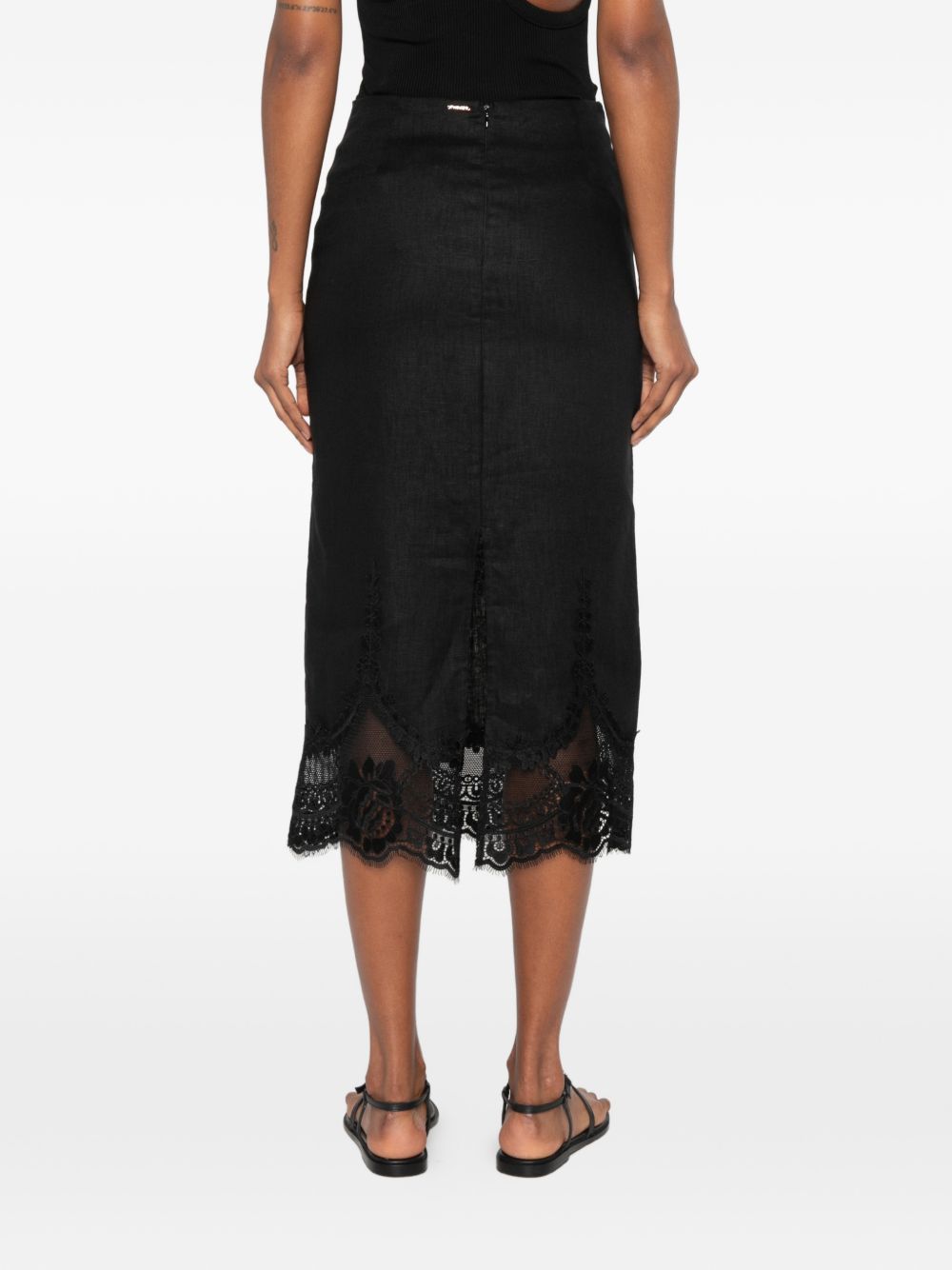 Gonna in lino con pizzo 261TT2185 00006 TWINSET 