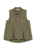 Gilet in cotone con tasche a filetto