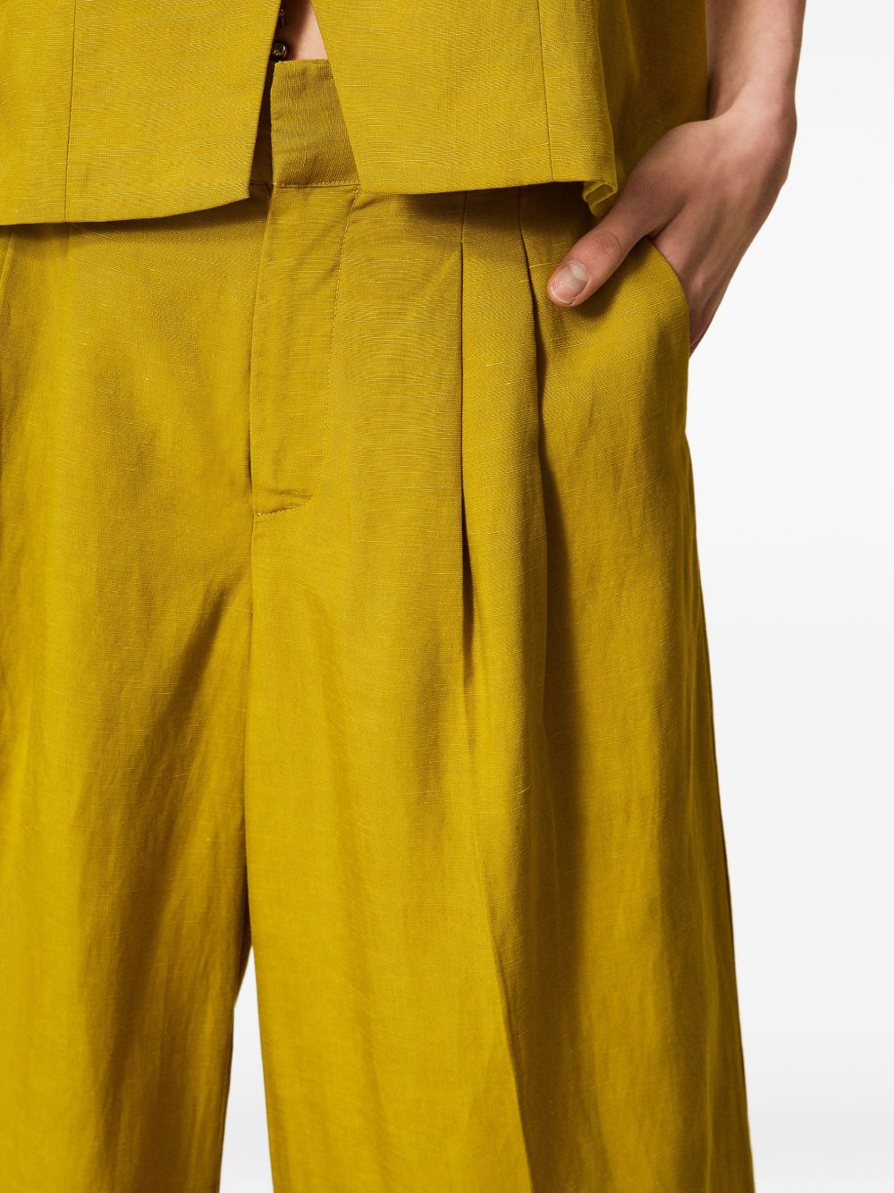 Pantaloni palazzo senape a vita alta 261TT2552 12117 TWINSET 