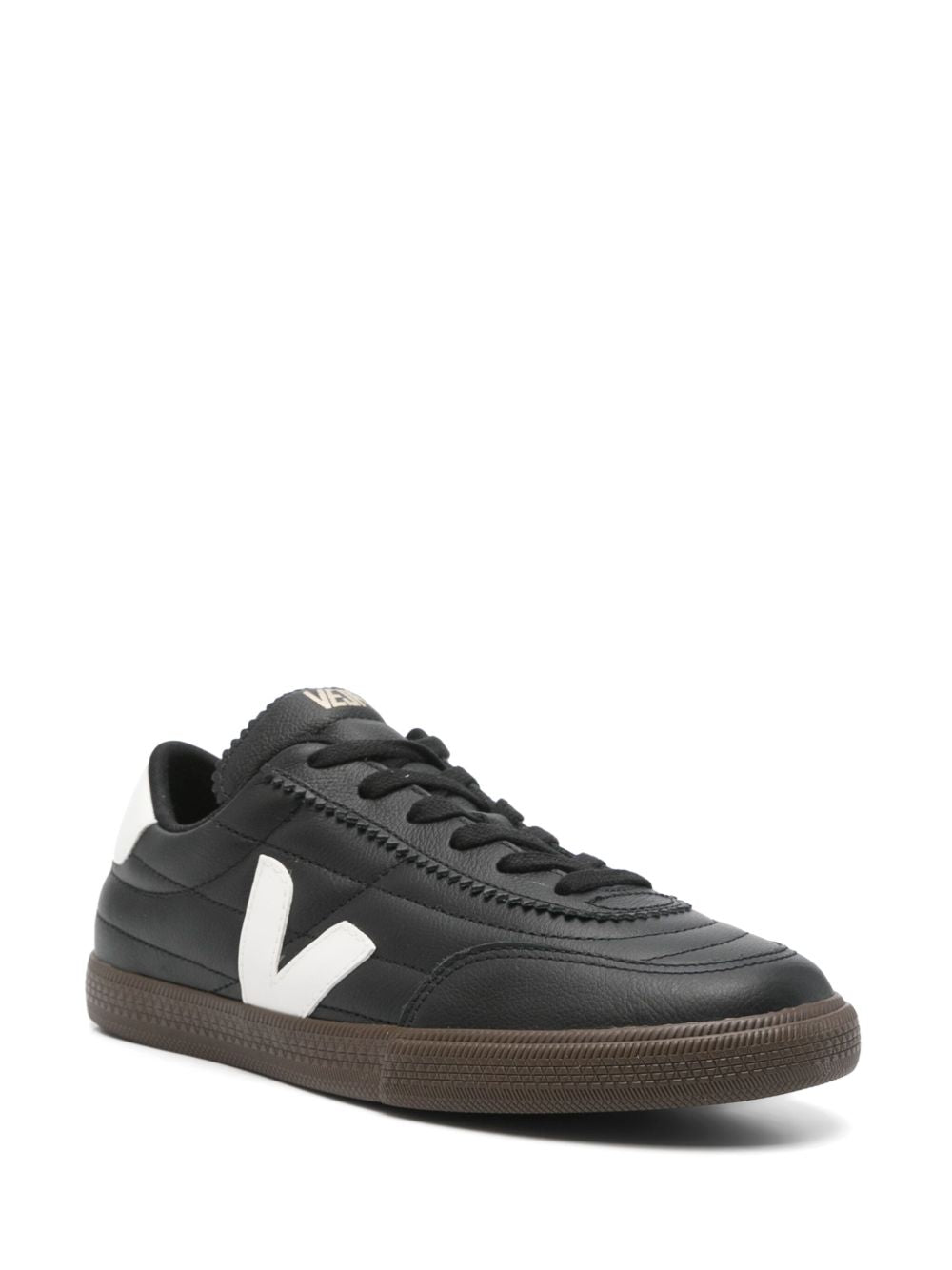 Sneakers in pelle con logo a contrasto FU2020707 BLACKWHITE VEJA 