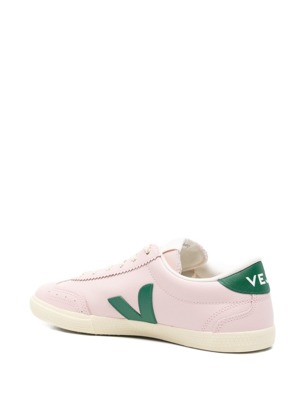 Sneakers in pelle con logo a V VO2021431 ROSAVERDE VEJA 