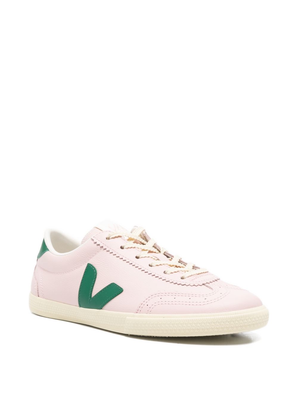 Sneakers in pelle con logo a V VO2021431 ROSAVERDE VEJA 