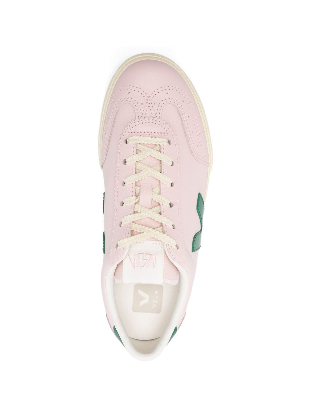 Sneakers in pelle con logo a V VO2021431 ROSAVERDE VEJA 