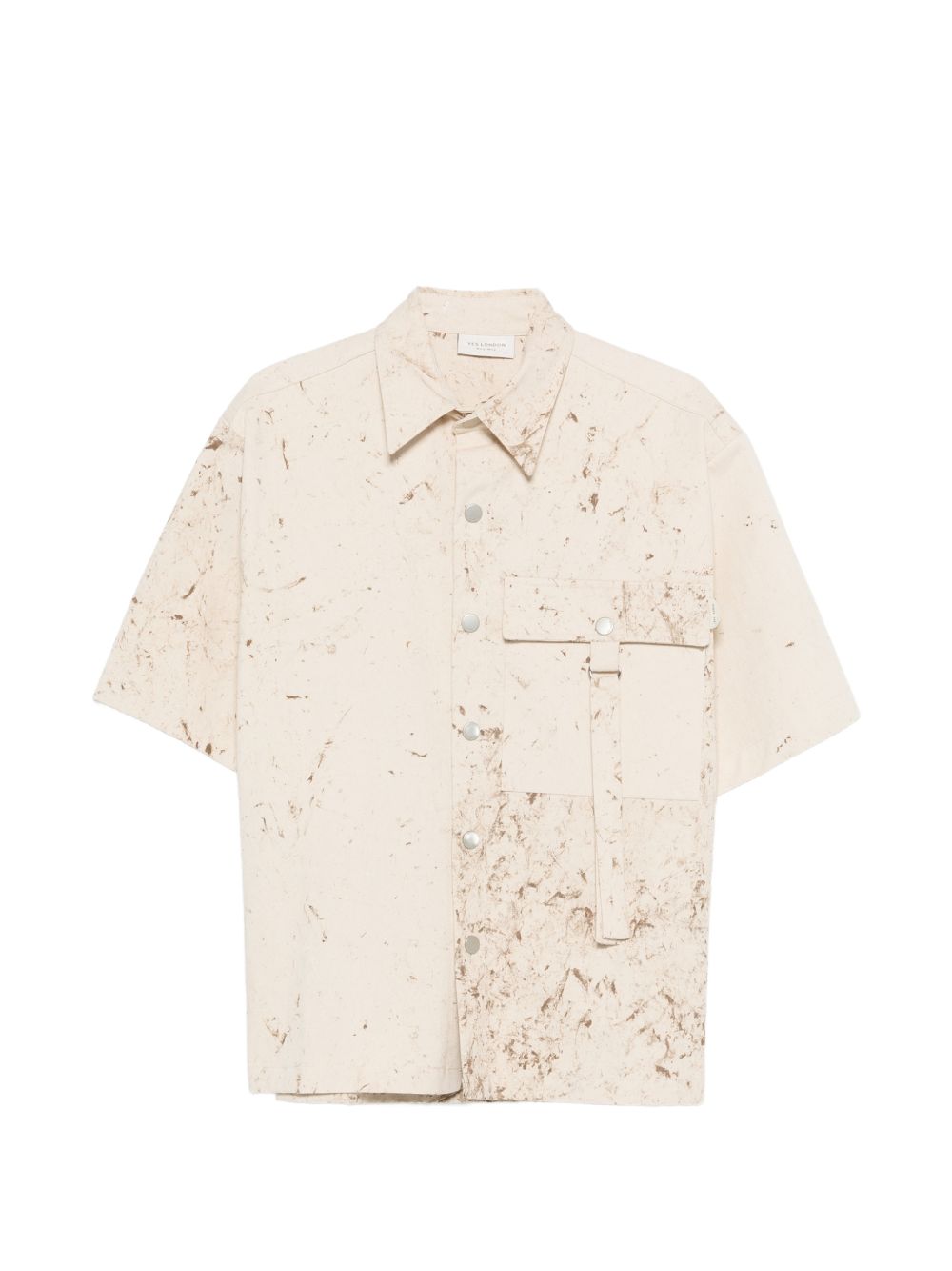 Camicia in cotone con stampa marmorizzata XCM7245 BEIGE YES LONDON 