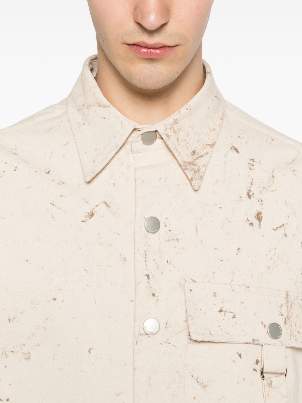 Camicia in cotone con stampa marmorizzata XCM7245 BEIGE YES LONDON 