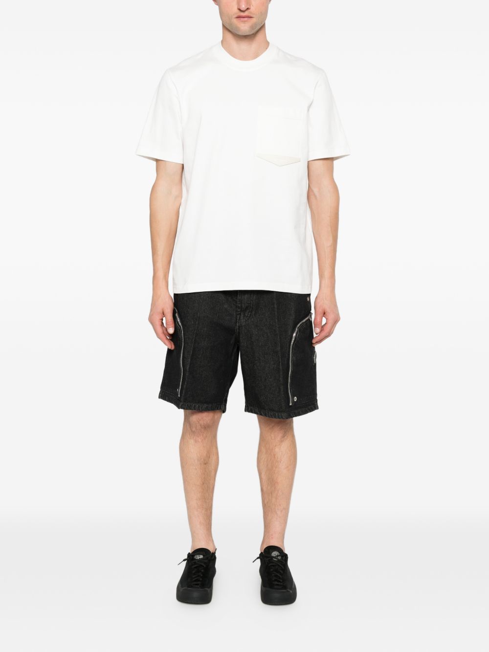 T-shirt in cotone girocollo con patch XM4249 BIANCO YES LONDON 