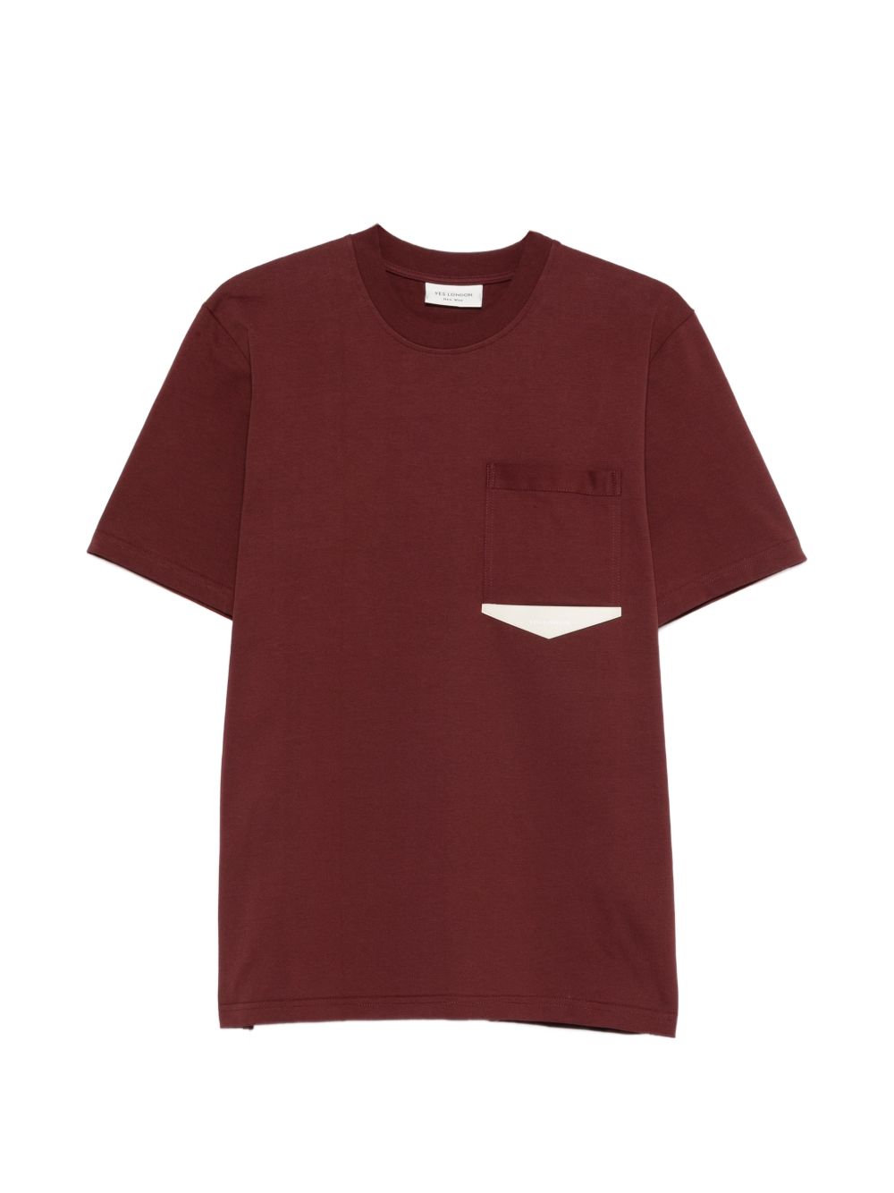 T-shirt in cotone girocollo con patch XM4249 BORDEAU YES LONDON 