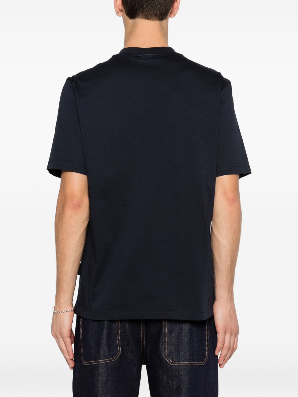 T-shirt in cotone girocollo XM4258 BLU YES LONDON 