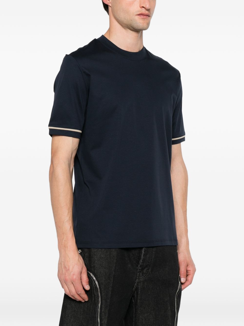 T-shirt in cotone girocollo XM4292 BLU YES LONDON 