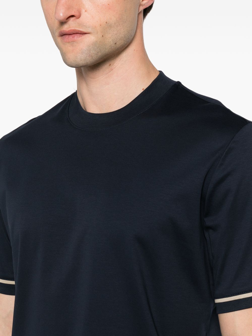 T-shirt in cotone girocollo XM4292 BLU YES LONDON 