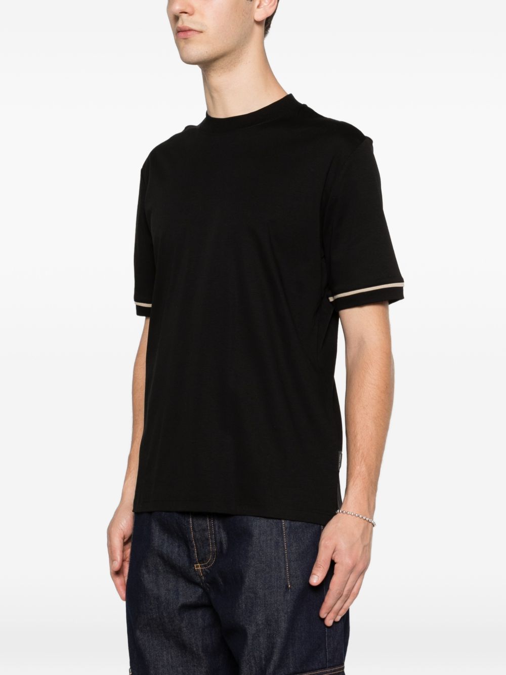 T-shirt in cotone girocollo XM4292 NERO YES LONDON 