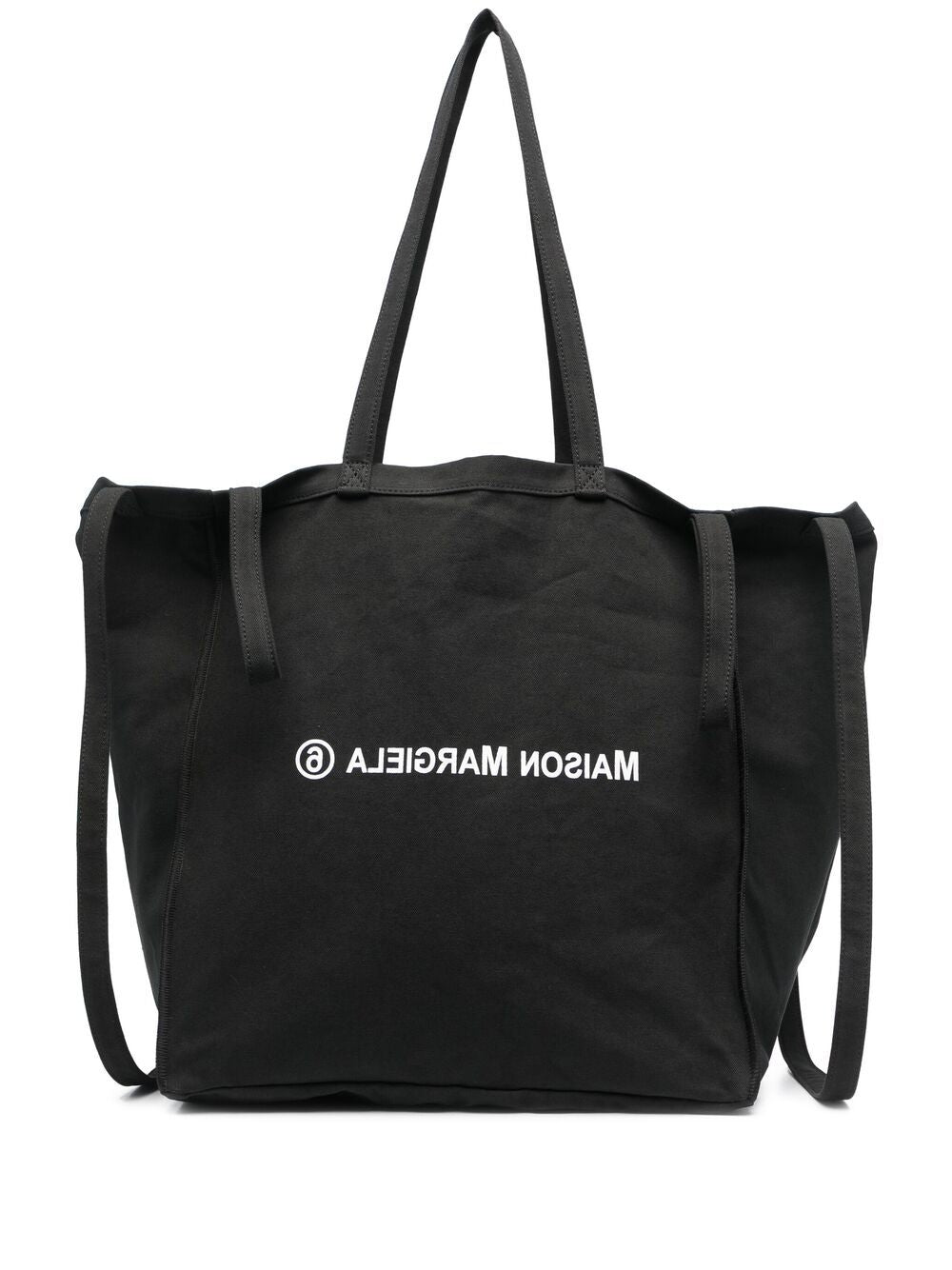 Borsa Tote nera con manici in contrasto S54WC0061P3631 T8013 MM6 MAISON MARGIELA 