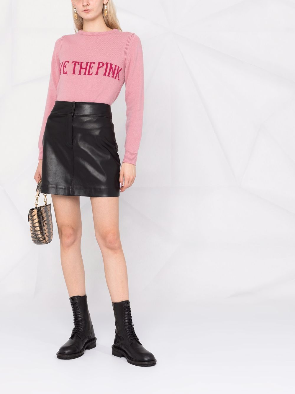 1176 Maglia Rosa G/c Scrt Fucsia Lana J0944 6605 1176 ALBERTA FERRETTI 