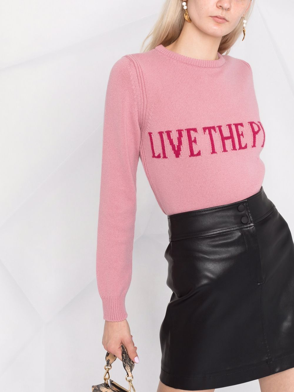 1176 Maglia Rosa G/c Scrt Fucsia Lana J0944 6605 1176 ALBERTA FERRETTI 