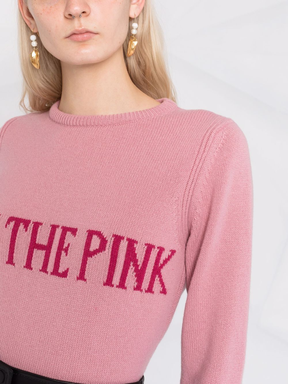 1176 Maglia Rosa G/c Scrt Fucsia Lana J0944 6605 1176 ALBERTA FERRETTI 