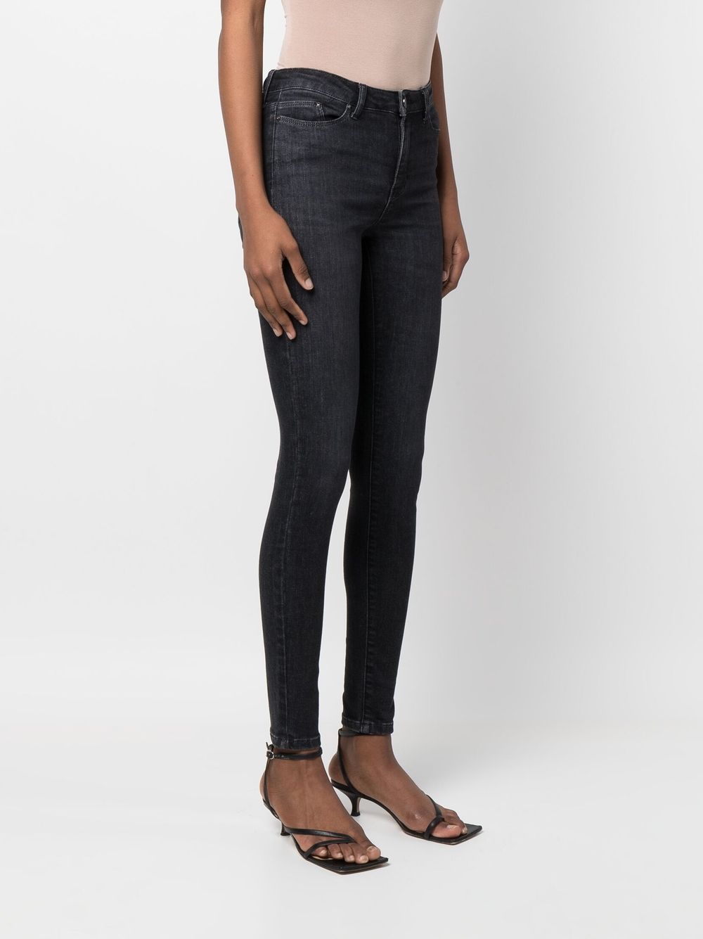 Pantalone Nero Slim a Vita Media 225W1103D28 NERO KARL LAGERFELD 