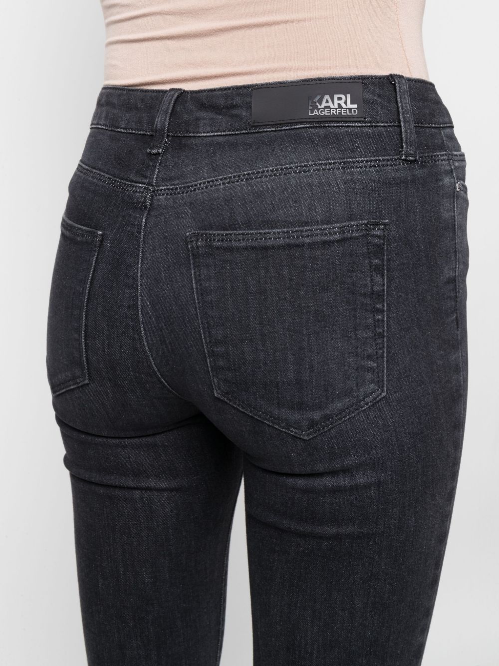 Pantalone Nero Slim a Vita Media 225W1103D28 NERO KARL LAGERFELD 