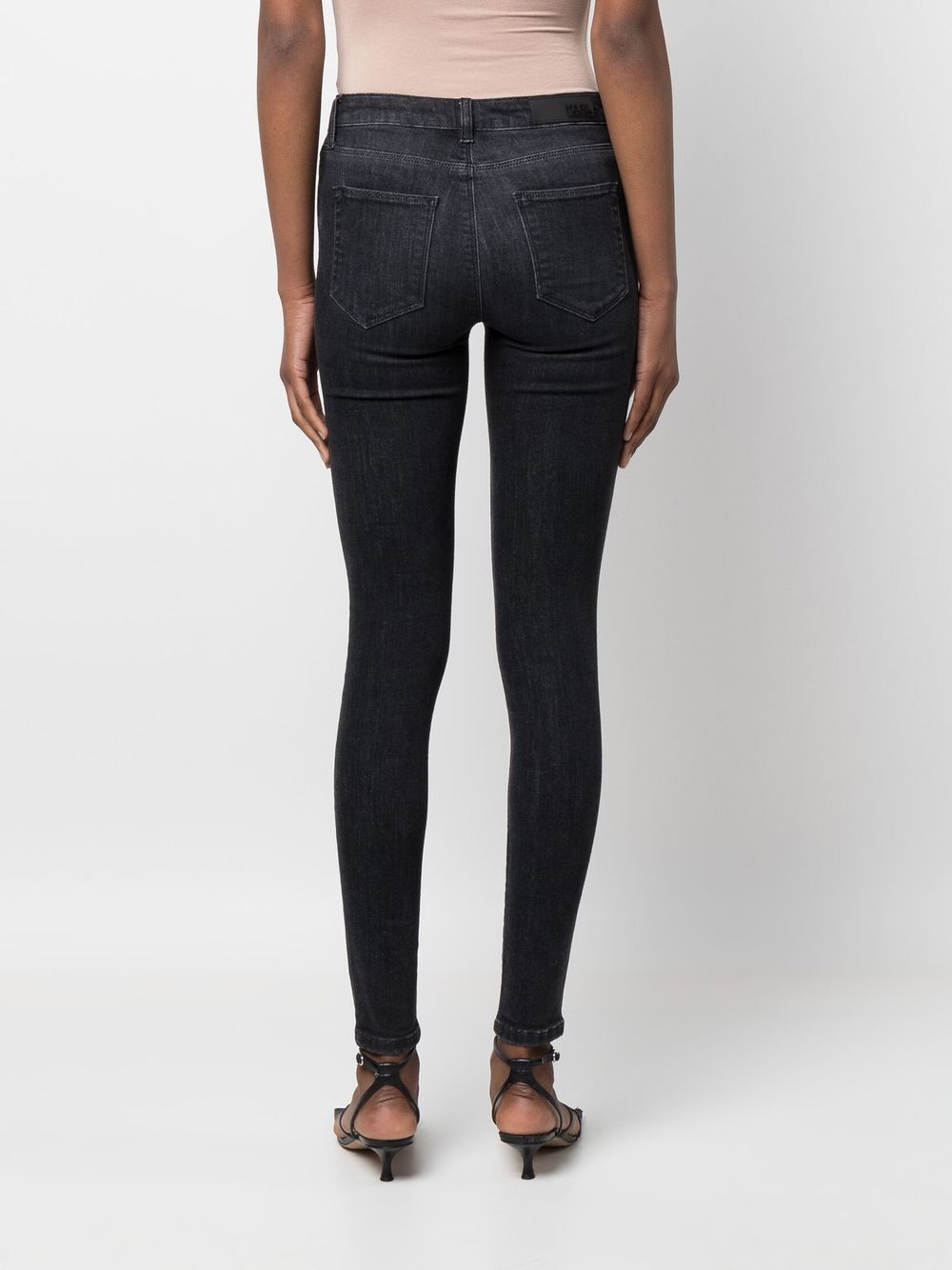 Pantalone Nero Slim a Vita Media 225W1103D28 NERO KARL LAGERFELD 