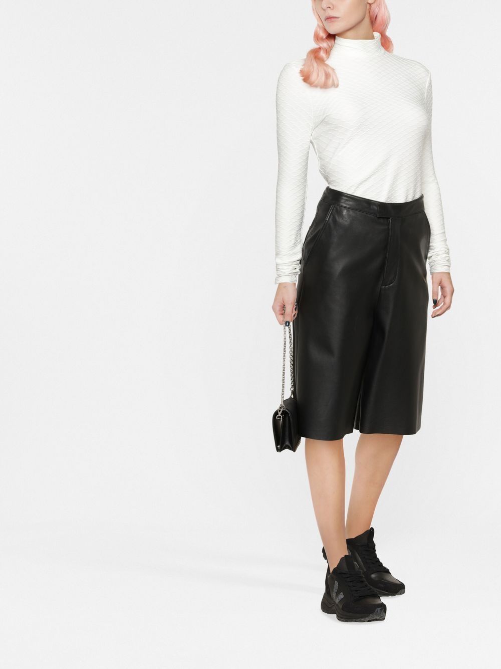 Top a Maniche Lunghe con Collo a Lupetto 226W1707100 BIANCO KARL LAGERFELD 
