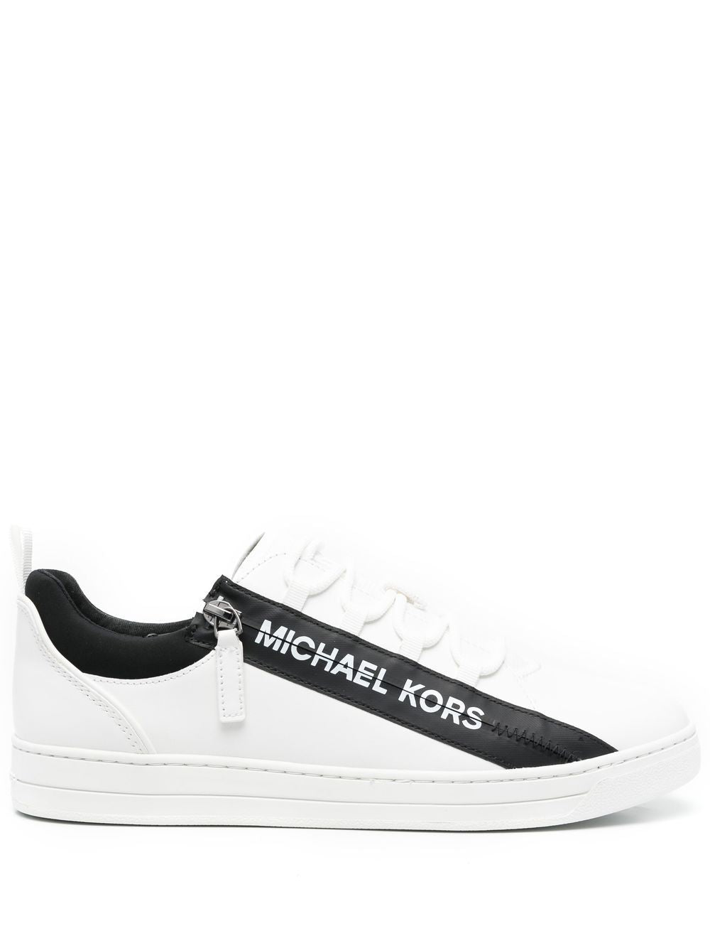 Sneakers bianca con banda logata zip 42T2KEFS5L BIANCO MICHAEL KORS 