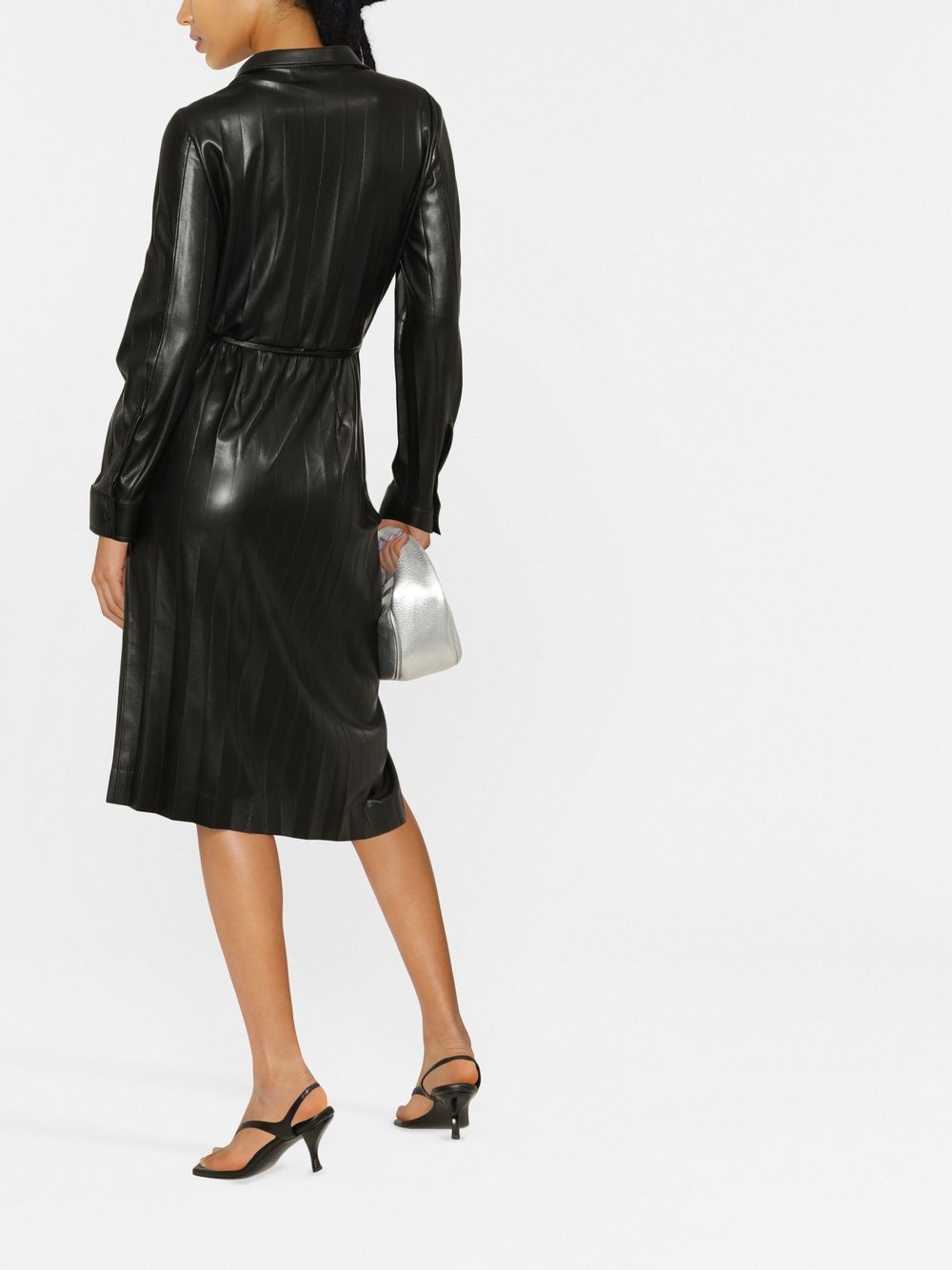 Abito nero spalmato plissè 3341MDA04P227615 99 MSGM 