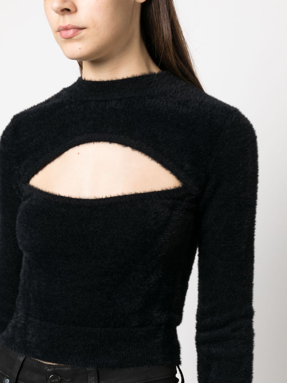 Maglia Donna Nera Poliammide A09368703 0555 MOSCHINO JEANS 