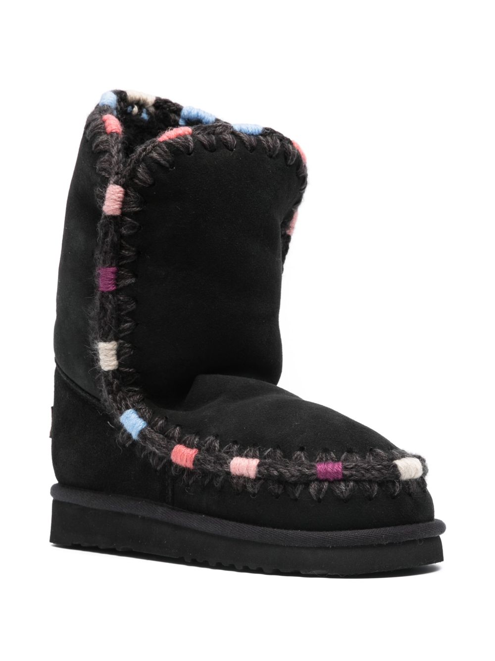 Stivale eskimo 24 cuciture bicolor nero MUFW101097A BKBK MOU 