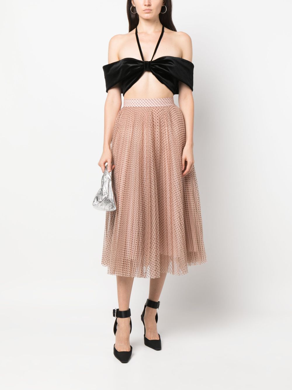 Top crop nero velluto A08015728 0555 PHILOSOPHY DONNA 