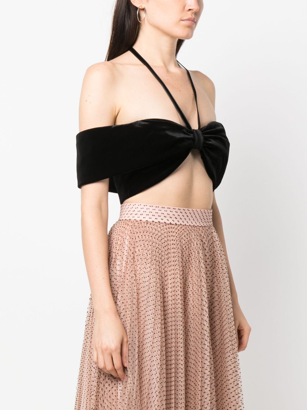 Top crop nero velluto A08015728 0555 PHILOSOPHY DONNA 