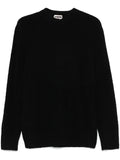 Black sweater with boucle workmanship