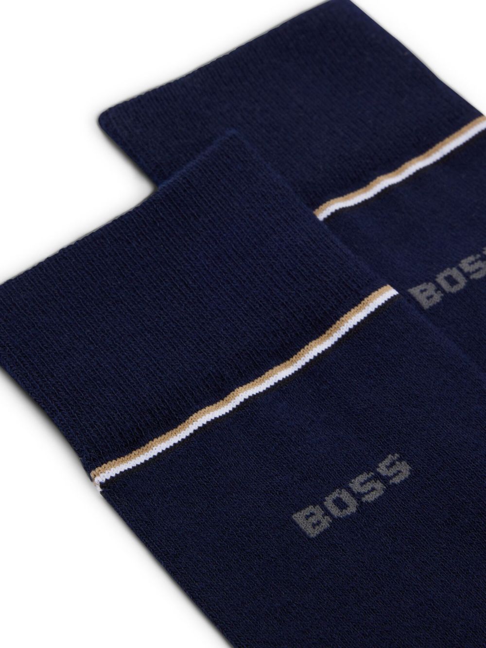 Calzini blu scuro orli logati 50518523 401 BOSS 