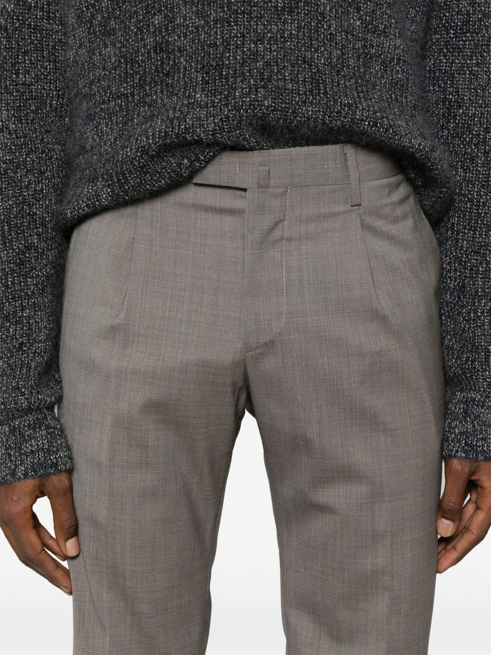 Pantalone tortora gamba affusolata BG21S324082 00036 BRIGLIA 