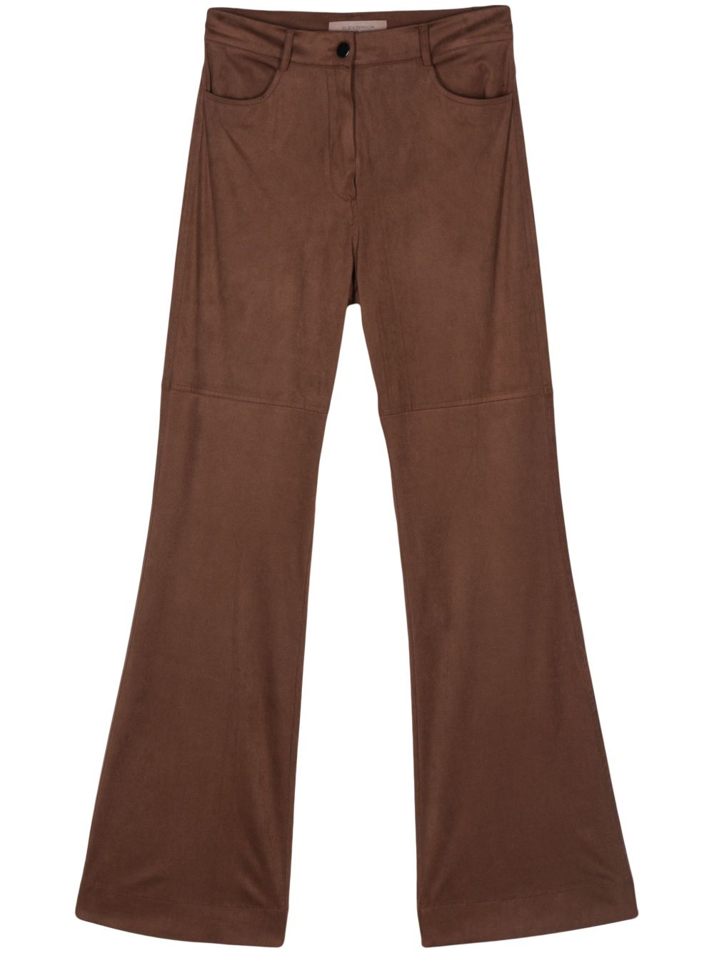 Pantalone marrone in pelle scamosciata 59763 18CAM D.EXTERIOR 
