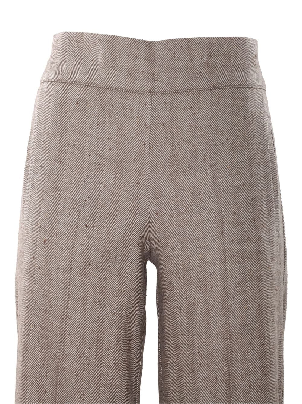 Pantaloni Marroni a Spina di Pesce con Risvolto 59784 7NOCC D.EXTERIOR 