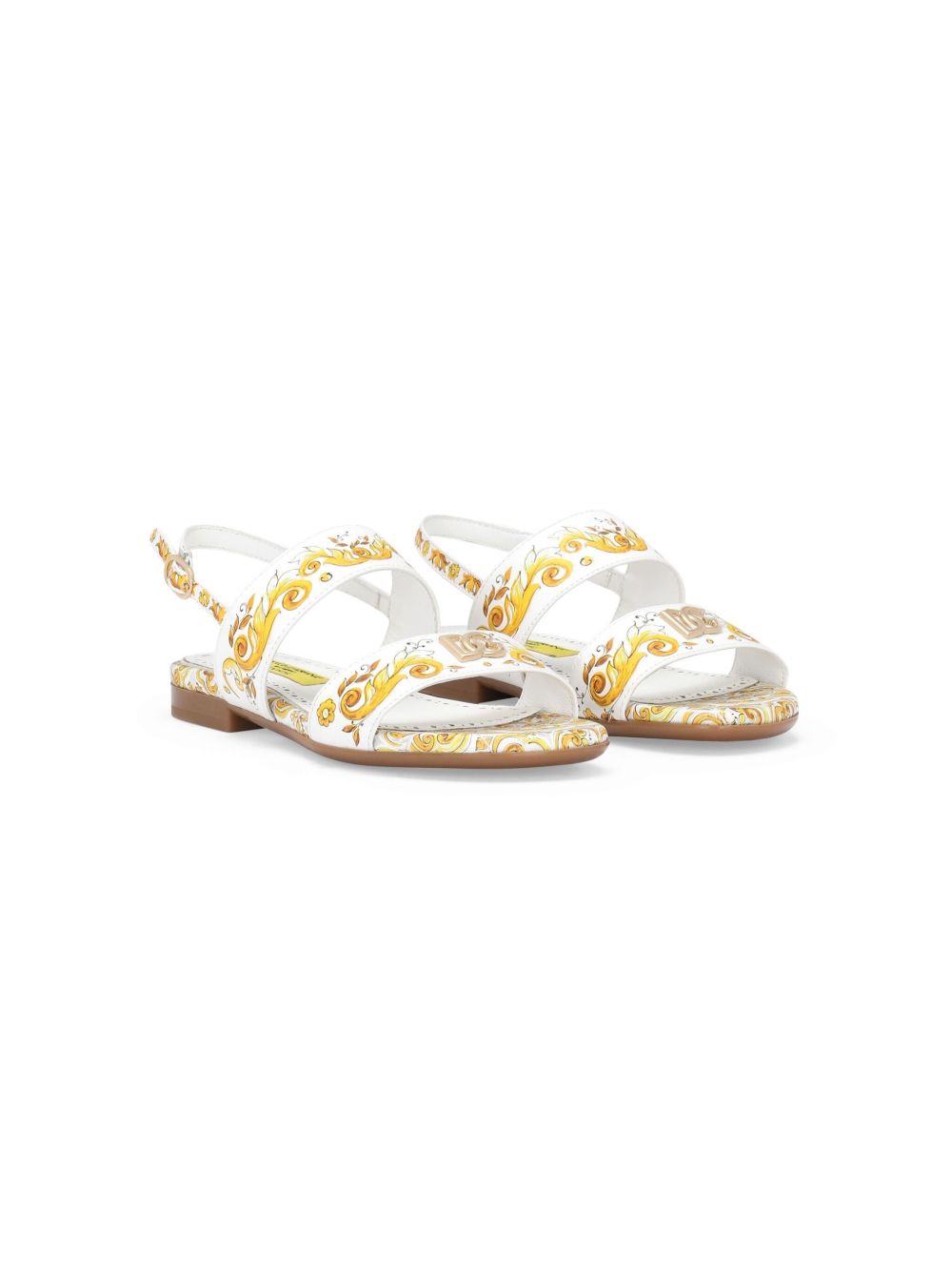 Sandalo stampa Maiolica giallo D10819A1114 HG3OB DOLCE&GABBANA KIDS 