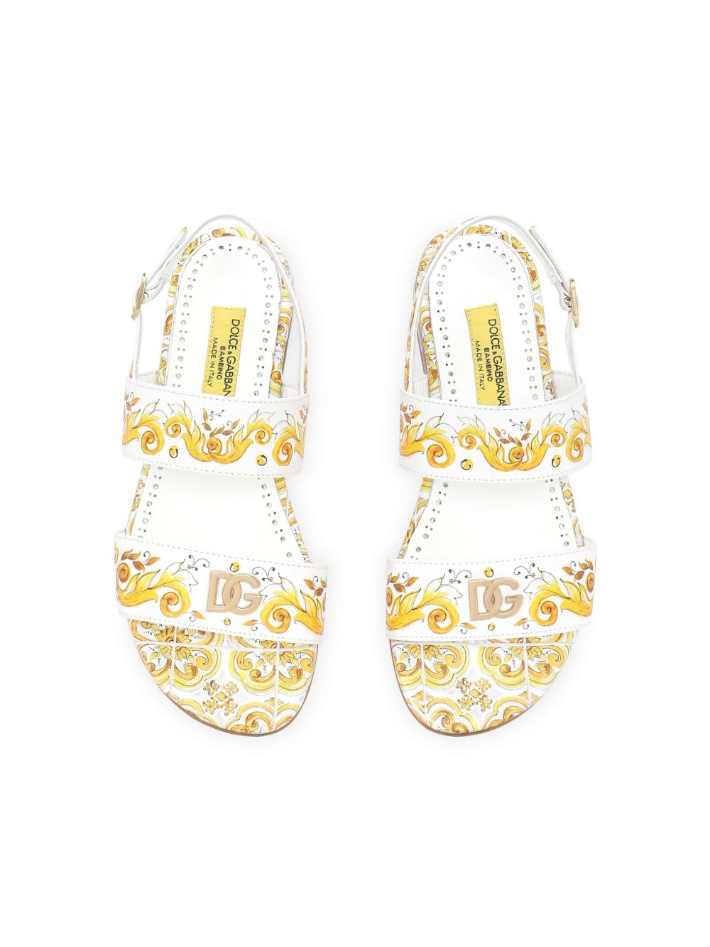 Sandalo stampa Maiolica giallo D10819A1114 HG3OB DOLCE&GABBANA KIDS 