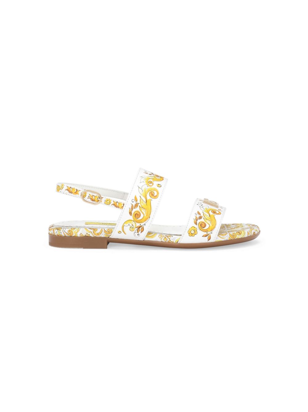Sandalo stampa Maiolica giallo D10819A1114 HG3OB DOLCE&GABBANA KIDS 