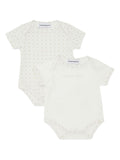Set of beige baby bodysuits with logo (2 pieces)