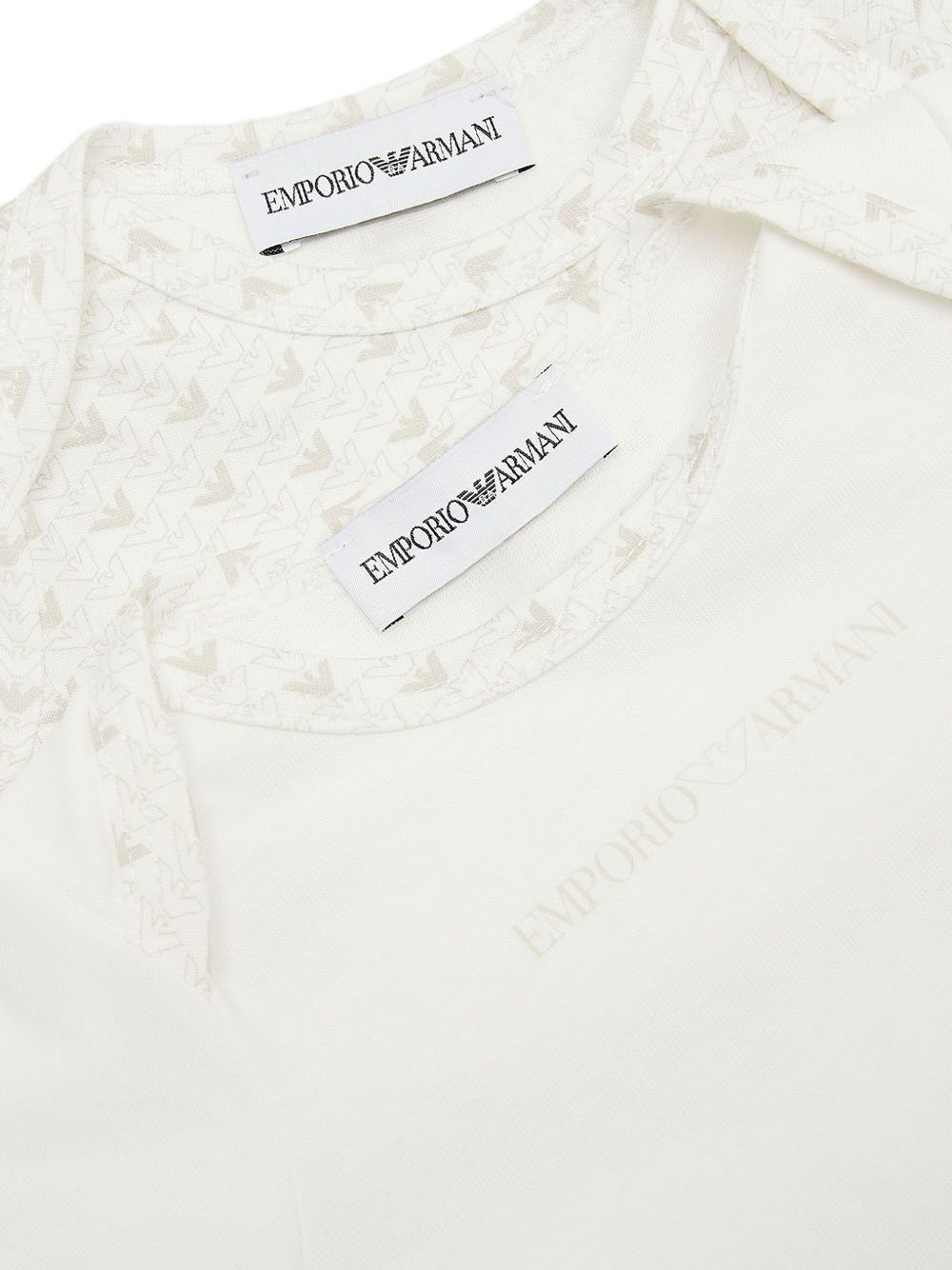 Set body beige logati neonato (2pz) EY000010AF10913 F1014 EMPORIO ARMANI KIDS 