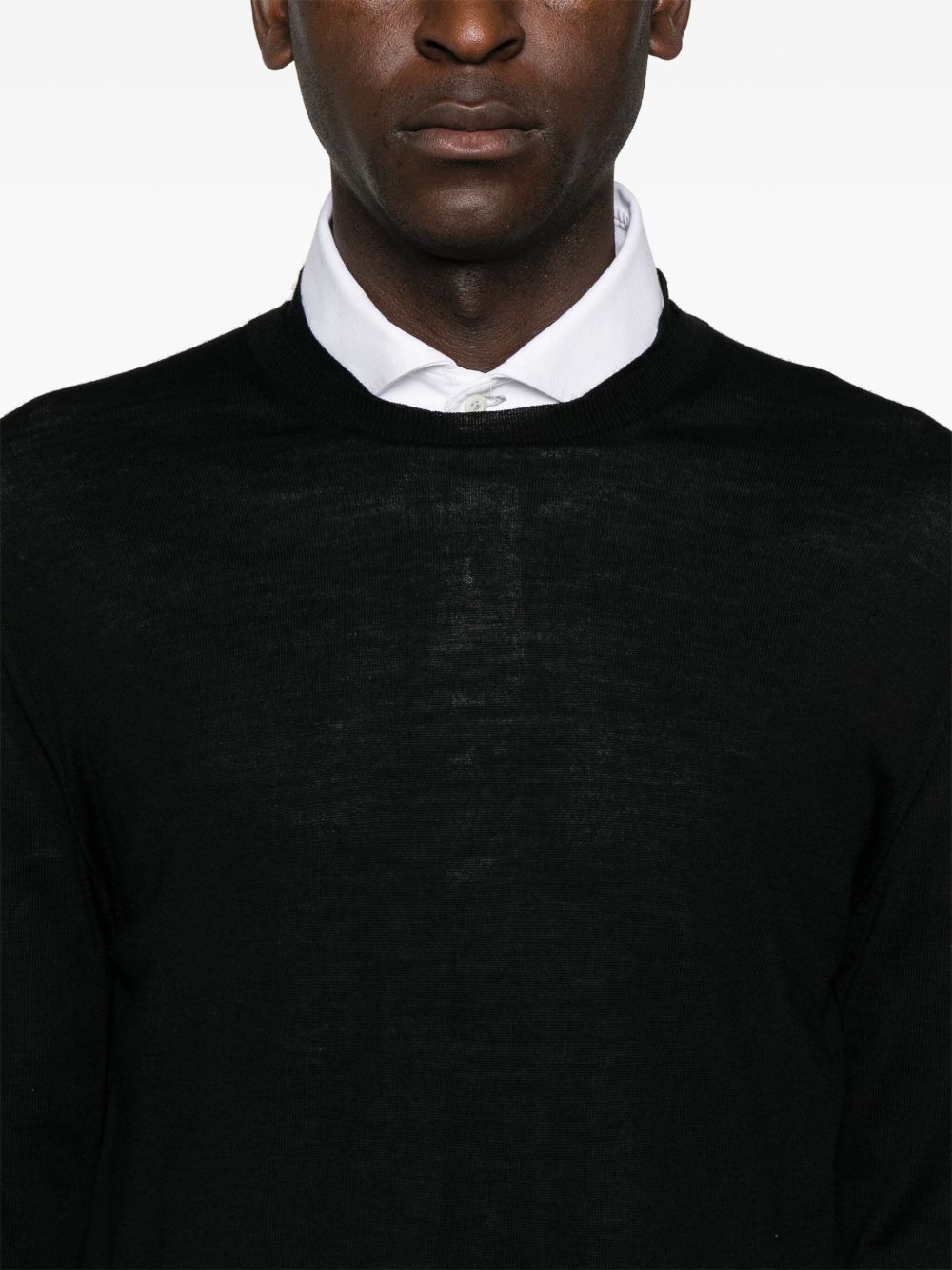 Maglione k139  nero in maglia fine lana L1MFW24256687 D001 LOW BRAND 