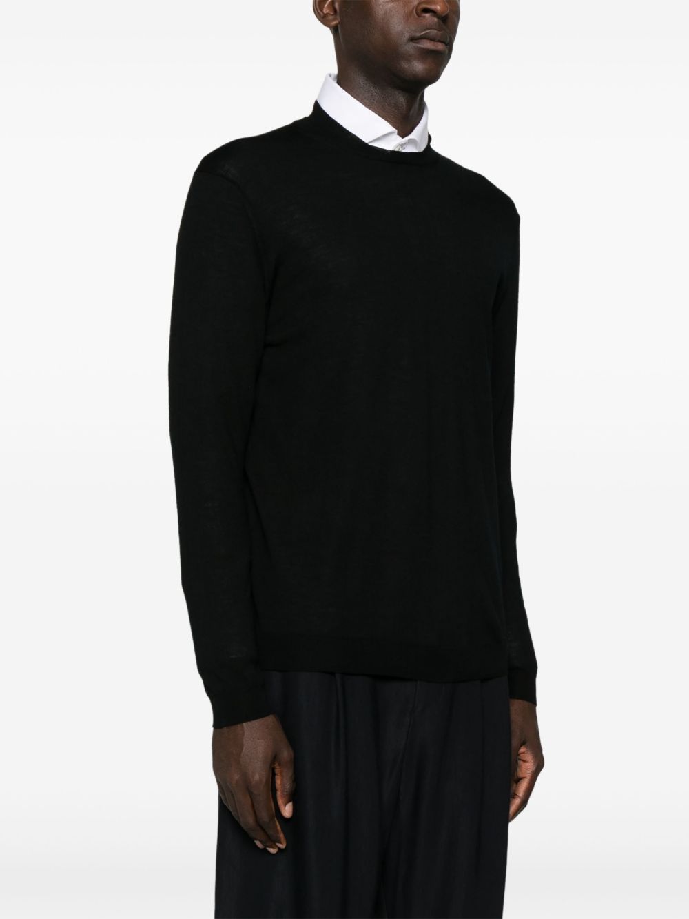 Maglione k139  nero in maglia fine lana L1MFW24256687 D001 LOW BRAND 