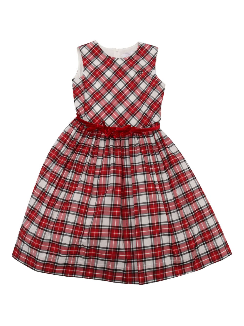 Abito rosso tartan 11D9214420 4301 MONNALISA KIDS 