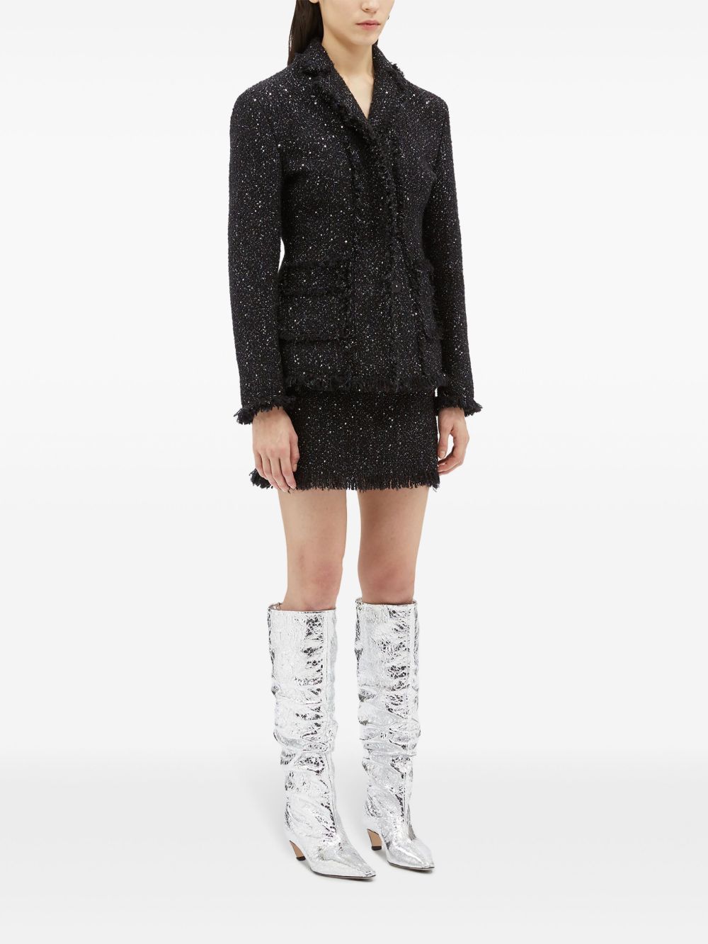 Gonna nera lurex e paillettes 3741MDD07247619 99 MSGM 