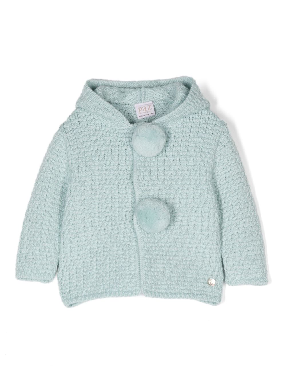 Cardigan acqua marina in maglia big bottoni 012112136 031 PAZ RODRIGUEZ KIDS 