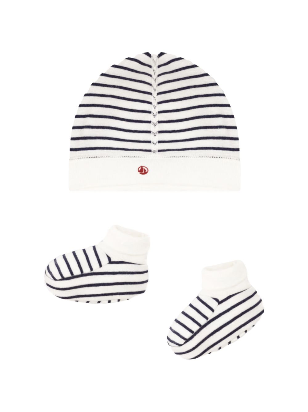 Set cappello e babbucce fantasia bianco/blu (2pz) A0ARY 00 PETIT BATEAU KIDS 