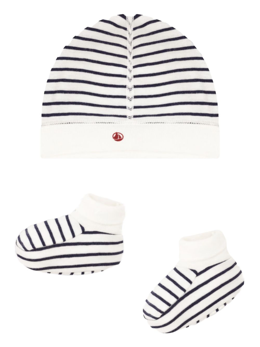 Set cappello e babbucce fantasia bianco/blu (2pz) A0ARY 00 PETIT BATEAU KIDS 