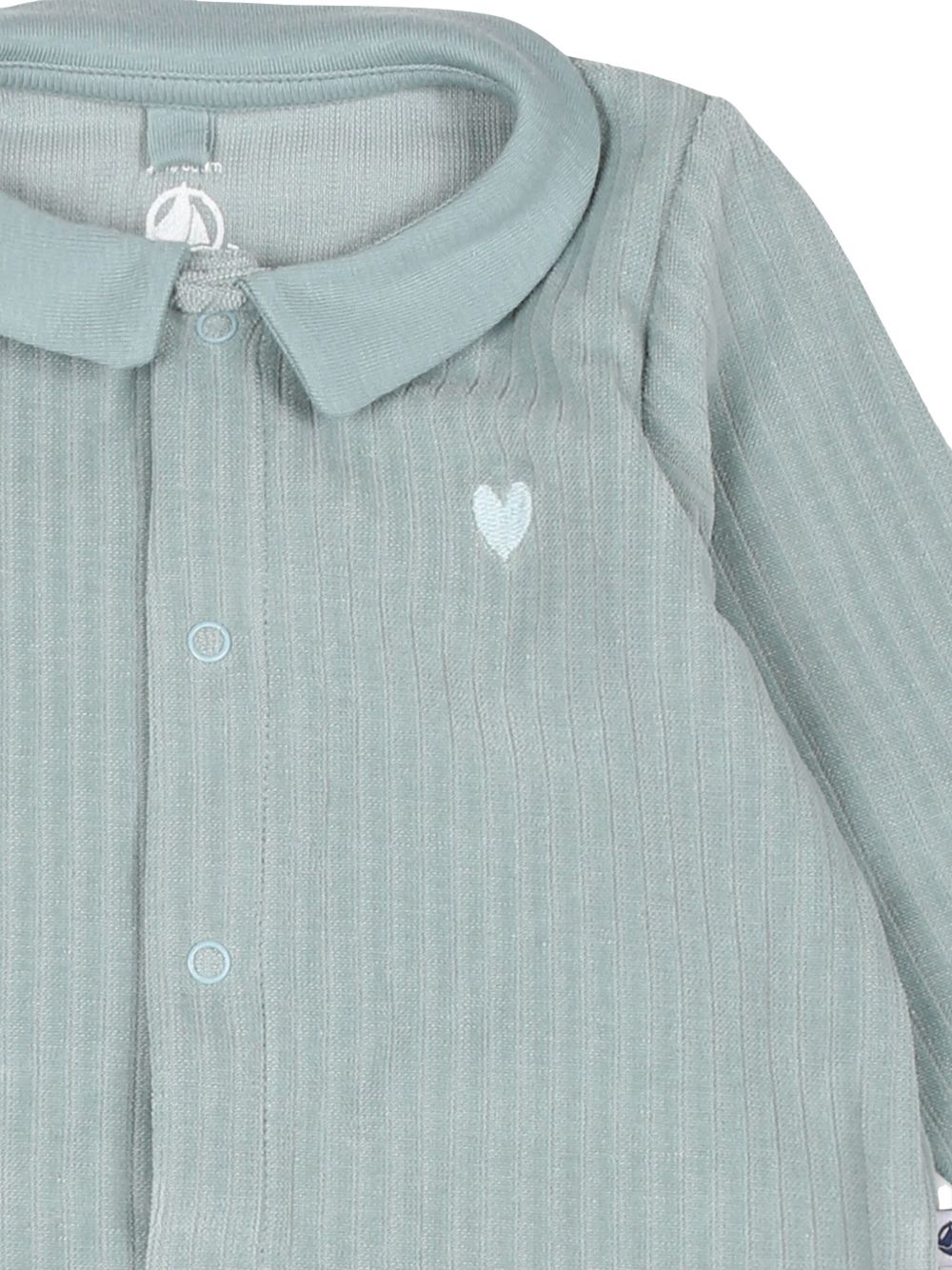 Tutina verde in ciniglia cuore ricamo neonato A0ATO 01 PETIT BATEAU KIDS 
