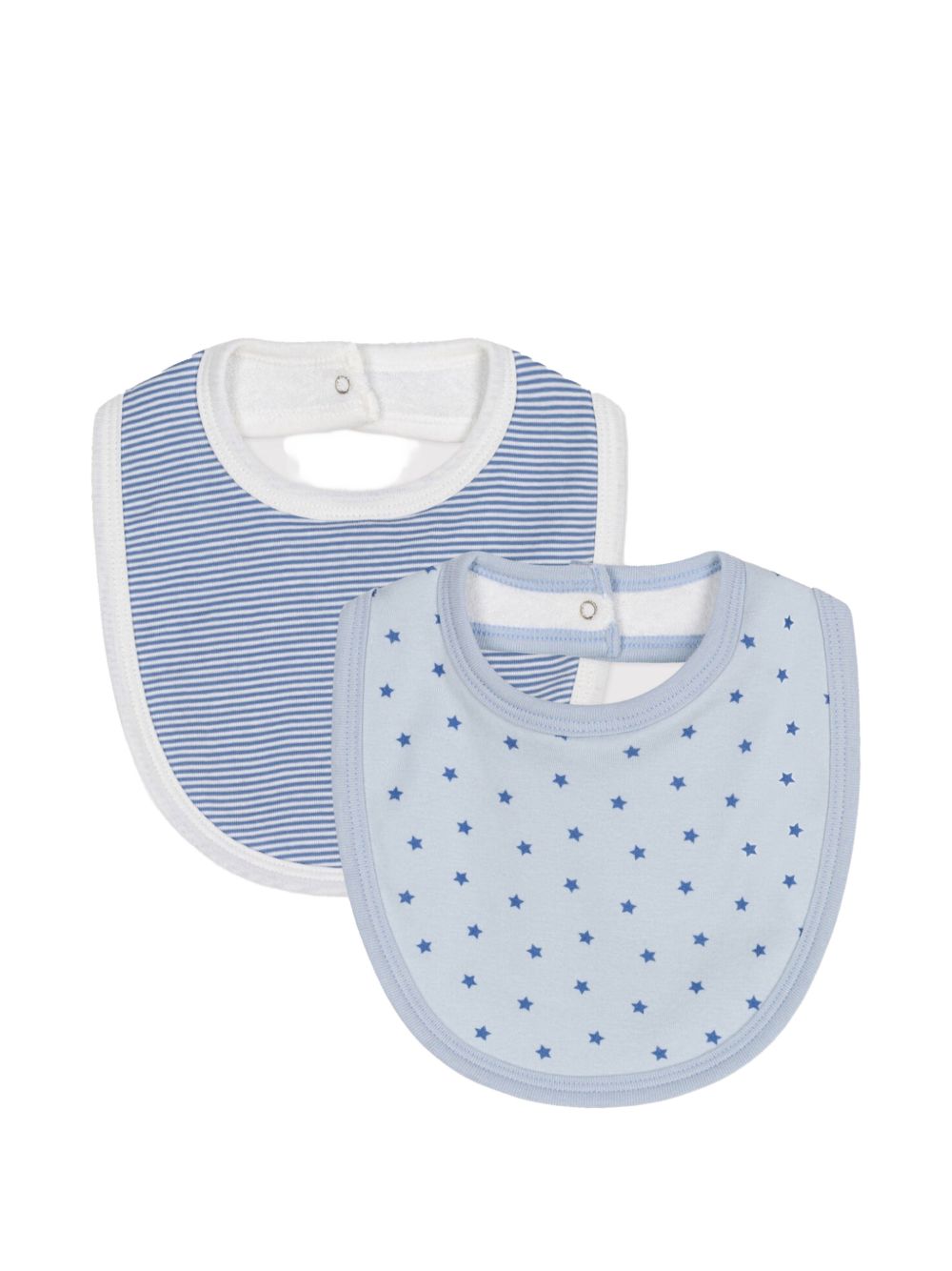 Set bavette fantasia azzurro neonato (2pz) A0ATR 01 PETIT BATEAU KIDS 