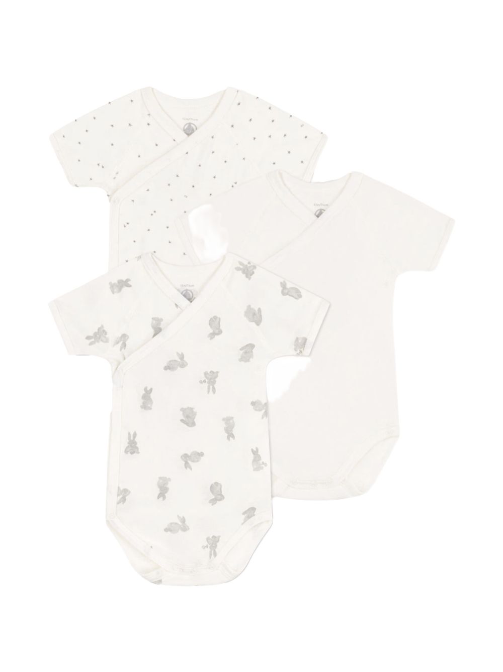 Set body fantasia bianco/grigio neonato (3pz) A0AV0 00 PETIT BATEAU KIDS 